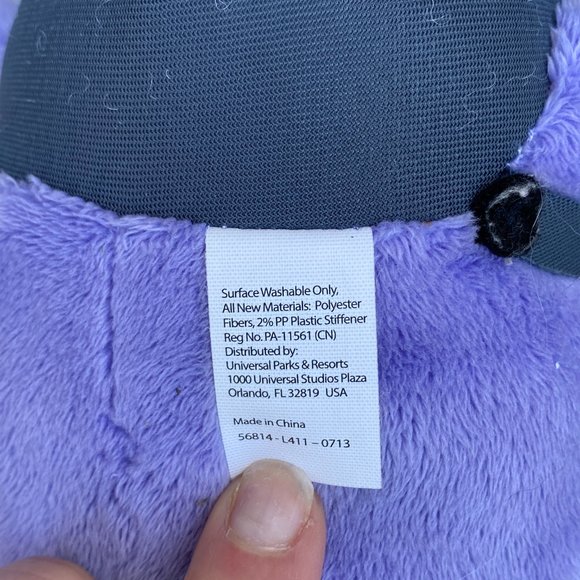 UNIVERSAL STUDIOS DESPICABLE Me ONE 1 Eye Purple MINION PLUSH Crazy Hair - Picture 5 of 12